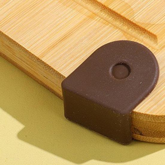Bamboo Cutting Board Non-Slip Square Chopping Board for Meat Fruit Dough Dishwasher Safe Essential Kitchen Tool for Home Camping