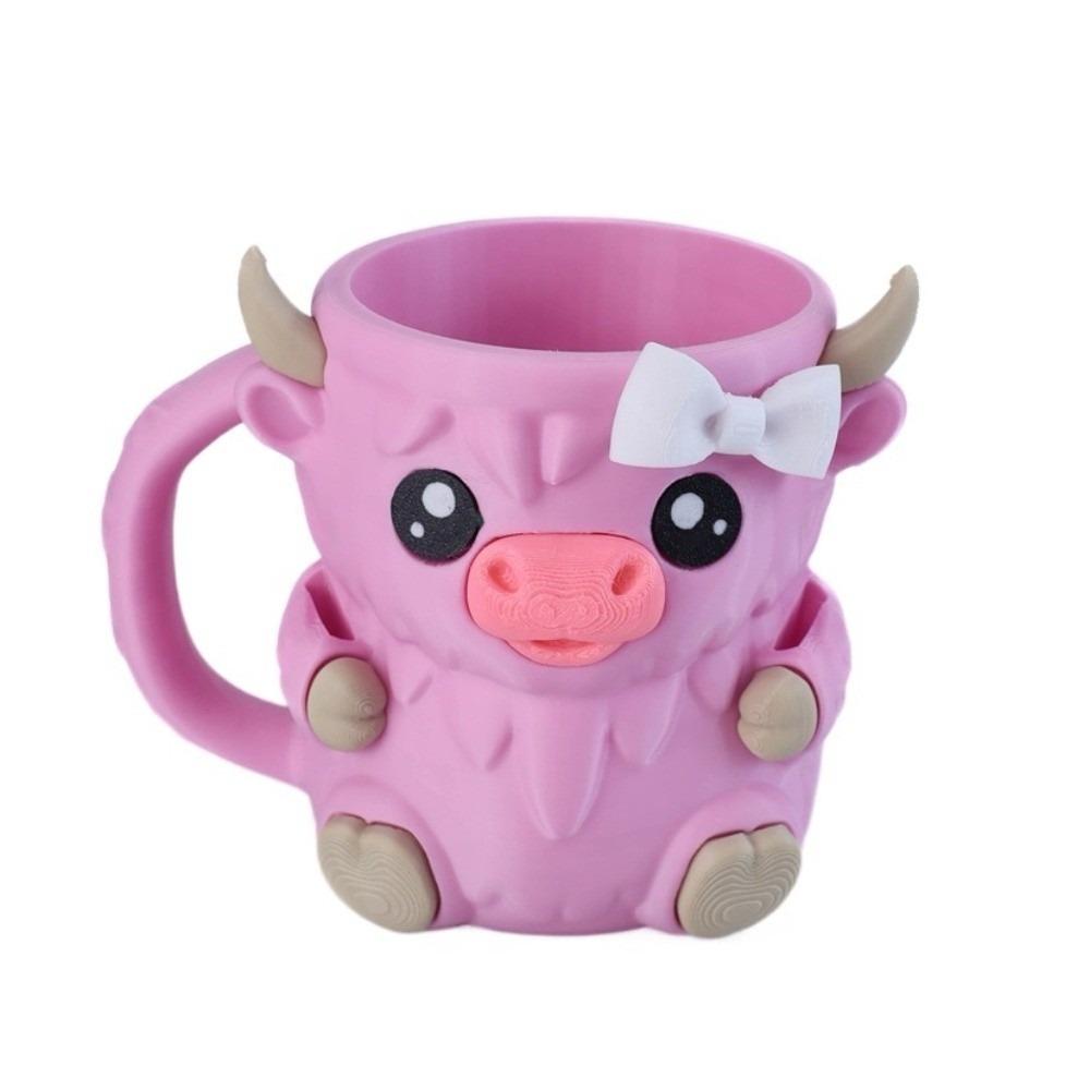 Cute Cartoon Ice Cream Cup Holder with Handle Highland Cow Ice Pint Stand Comfortable Polar Bears Seals Beer Can Cup Gifts