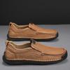 Pantofi populari pentru bărbați, cusuți manual, pantofi casual de exterior, pantofi din piele cu o pedală, pantofi lejeri de mărime mare cu vârf jos