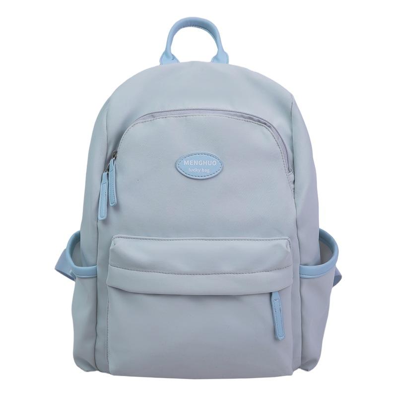 

Студенческий однотонный школьный рюкзак для девочки, большой вместимости, дорожный синий