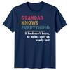 Unisex Grandad Knows Everything Funny Fathers Day Tshirt Tee Best Dad Ever Papafd