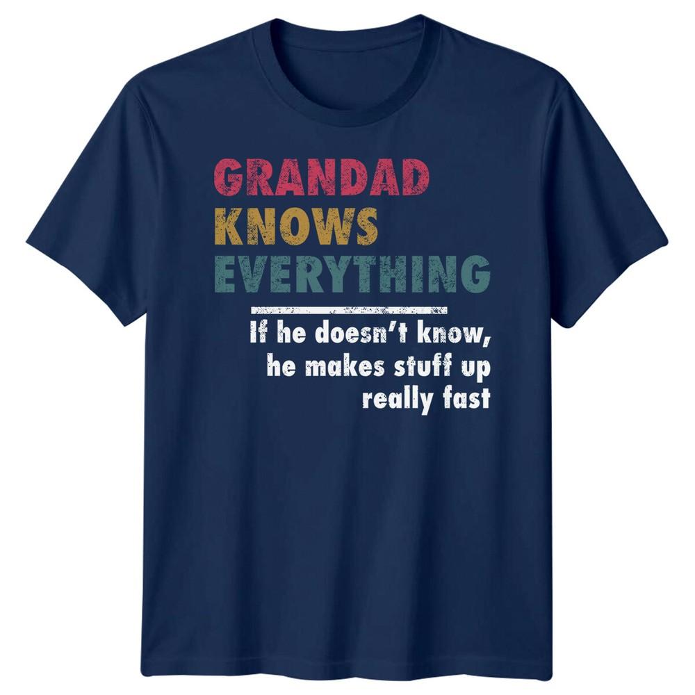 Unisex Grandad Knows Everything Funny Fathers Day Tshirt Tee Best Dad Ever Papafd
