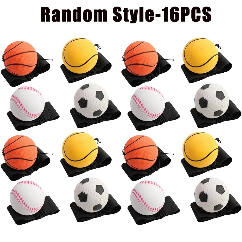 Wrist Return Ball Elasticity Rubber Ball For Wrist Exercise Hand Strengthening Outdoor Indoor Bouncy Ball Wristband Kids Toys