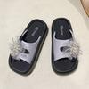 Fashion Shoes Woman 2025 Slippers Casual Platform Glitter Slides Rubber Flip Flops Pantofle Luxury Summer Jelly Hawaiian New Soft Crysta