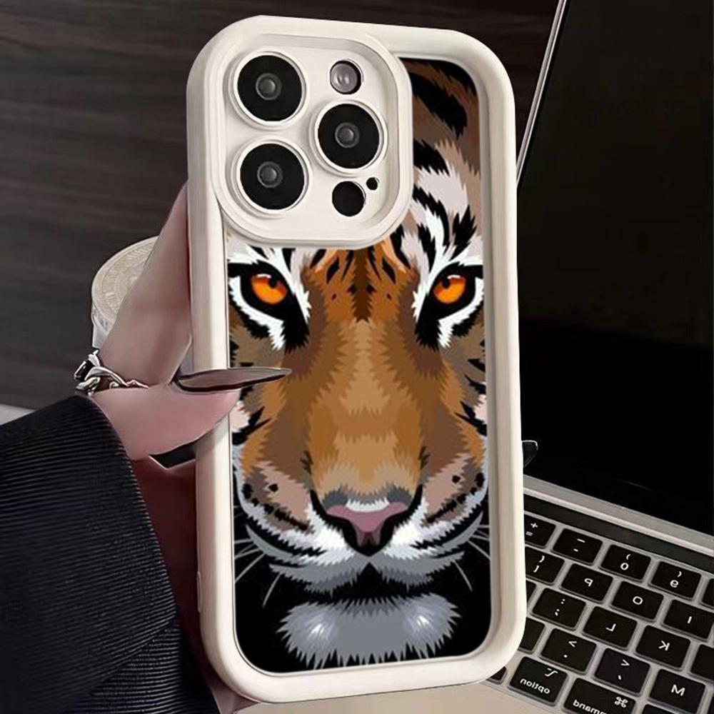 LZ30 Tiger Lion Cat Silicone Phone Case for iPhone 11 13 14 15 16 Pro Max 7 8 16 Plus 12 mini XS Max XR Shockproof Back Cover