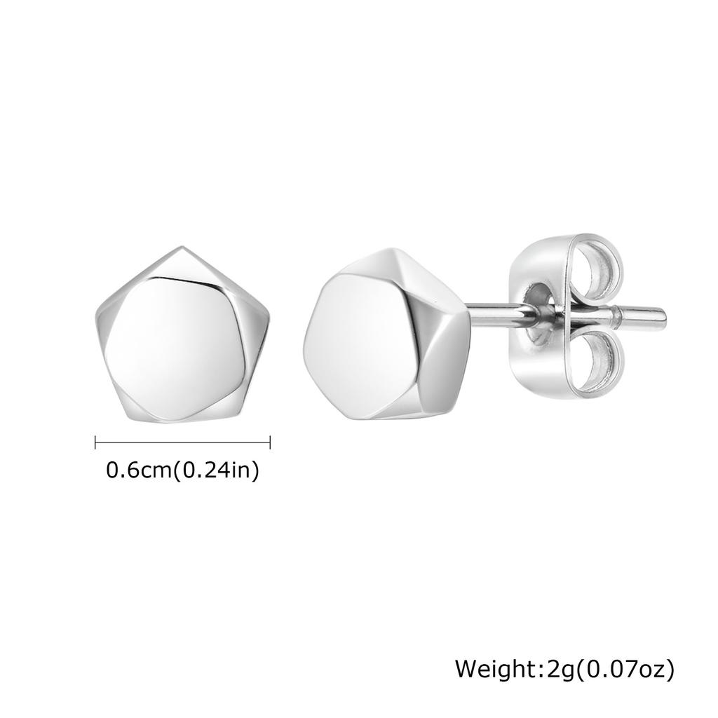 Kolczyki Sztyfty z Kulką i Śrubką w Kształcie Rombu dla Mężczyzn Chłopców, Geometryczne Sześciokątne Kolczyki do Ucha, Prosta Codzienna Biżuteria