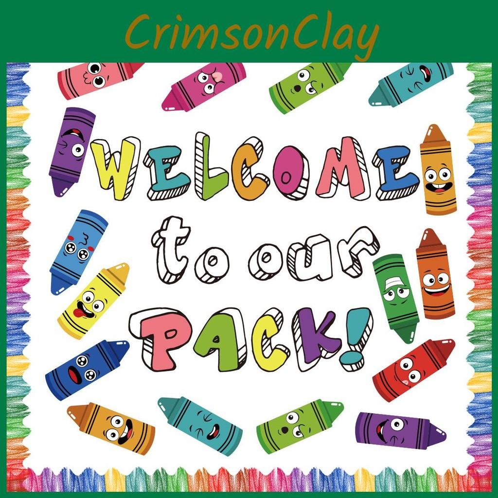 To School Back Season Theme Colorful Crayon Pattern Decorative Card Stickers