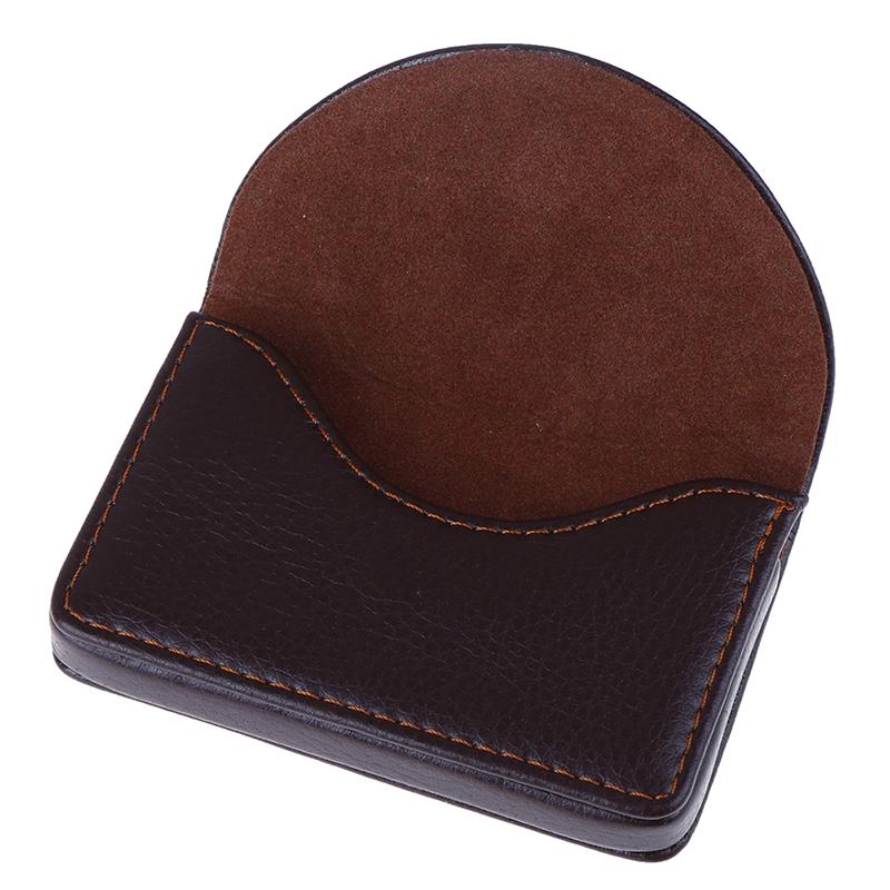 Pocket Leather Name Business Card Id Card Credit Card Holder Case Wallet W/Box