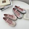 Fashion Cute Lolita Shoes Women Ballet Sneakers Round Toe Bowtie Mary Jane Shoes College Ladies High Heels Elegant Pumps Wedding Shoes