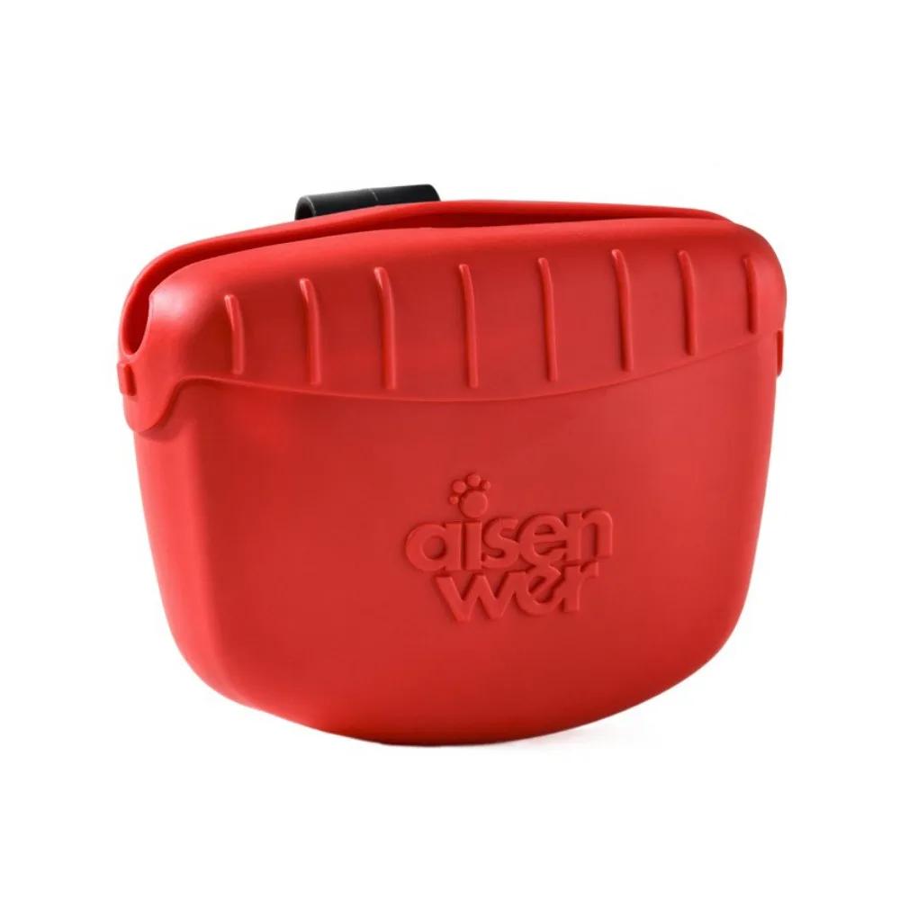 Portable TPR Dog Treat Pouch Soft Candy Color Dog Training Bags with Waist Belt Clip Dog Treat Pockets for Dogs Cats