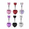 Heart Belly Button Rings Internal Thread Body Jewelry Shiny Belly Piercing  Girl