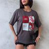 Women's European & American Style Versatile Printed T-shirt 2025 - 100% Cotton, Short Sleeve, Mid-length