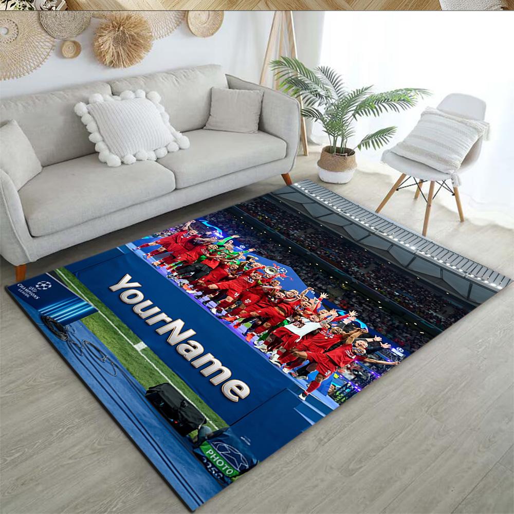 Liverpool Customizable Name Floor Mat Perfect for Playrooms Foyer Living Rooms Kitchen Anti-slip Rug Anime Office Decor Gift for Festivals