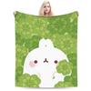 Cartoon M-Molangs and Piupiu Blanket Fleece Textile Decor   Multifunction Lightweight Throw Blanket for Bed Couch Bedspreads