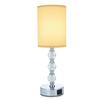 Luxury   Bedside Table Lamp Bedroom Nightstand Lamp with 3000K Warm Light Bulb Fabric Lampshade Desk Lamp with USB C+A Charging PortCelsiusAC Ou