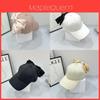Spring Summer Cotton Baseball Cap With Large Bowknot And Wide Brim Sunshade For Women