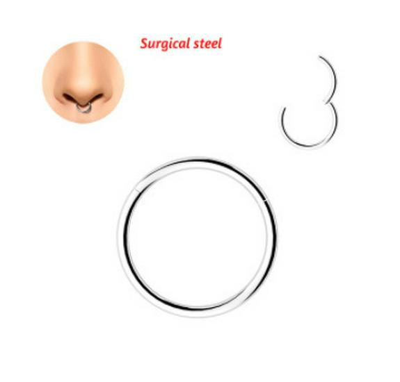 Basic F136 Titanium Alloy Plain Nose Ring - Closed Round Body Piercing Jewelry 1.2x11mm