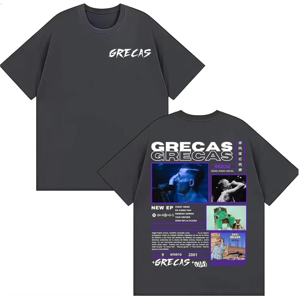 Rapper Grecas Album Tour 2026 Cover Tshirts Unisexs Clothing Fashion Vintage Hip Hop T Shirt Comfort Cotton Summer New Tshirt