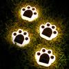 Solar Powered Outdoor Waterproof Lawn Light Bear's Paw Shaped Cute Night Light for Lawn Pathway Garden Patio Driveway Decor