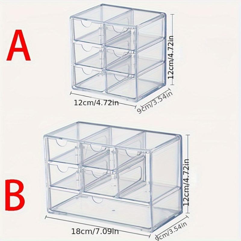 1/2pc Transparent Acrylic Storage Box 6-Grid Drawer Cosmetic Storage Rack Lipstick Storage Display Cabinet Jewelry Organizer Box