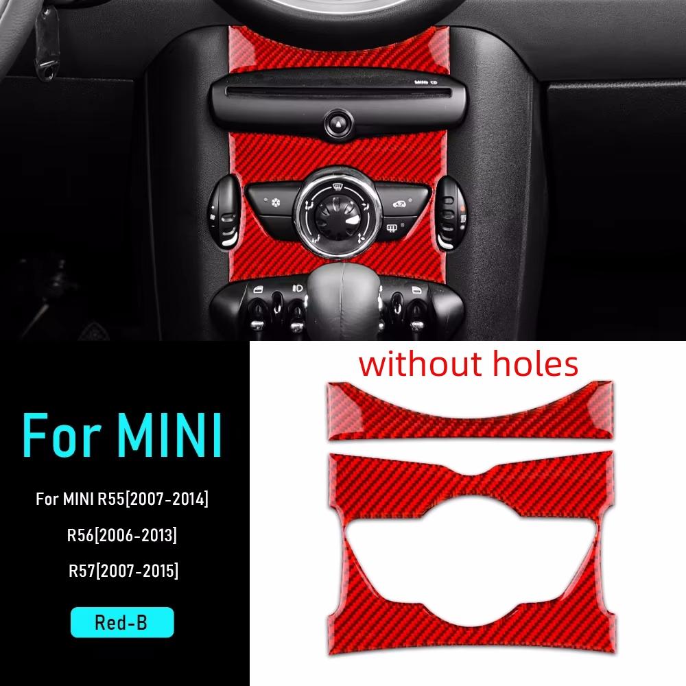 Kohlefaser Autoaufkleber Innenausstattung Mittelkonsole Knopfleiste Abdeckung Aufkleber Zubehör Für Mini Cooper Clubman R55 R56 R57