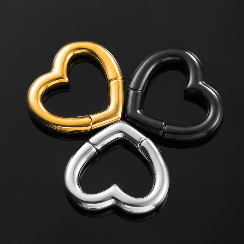 Giga 1/2Pcs 6mm Heart Shape Ear Weights Hanger Stainless Steel Body Jewelry Piercing Earring Gauges Earlobe Stretcher Fashion