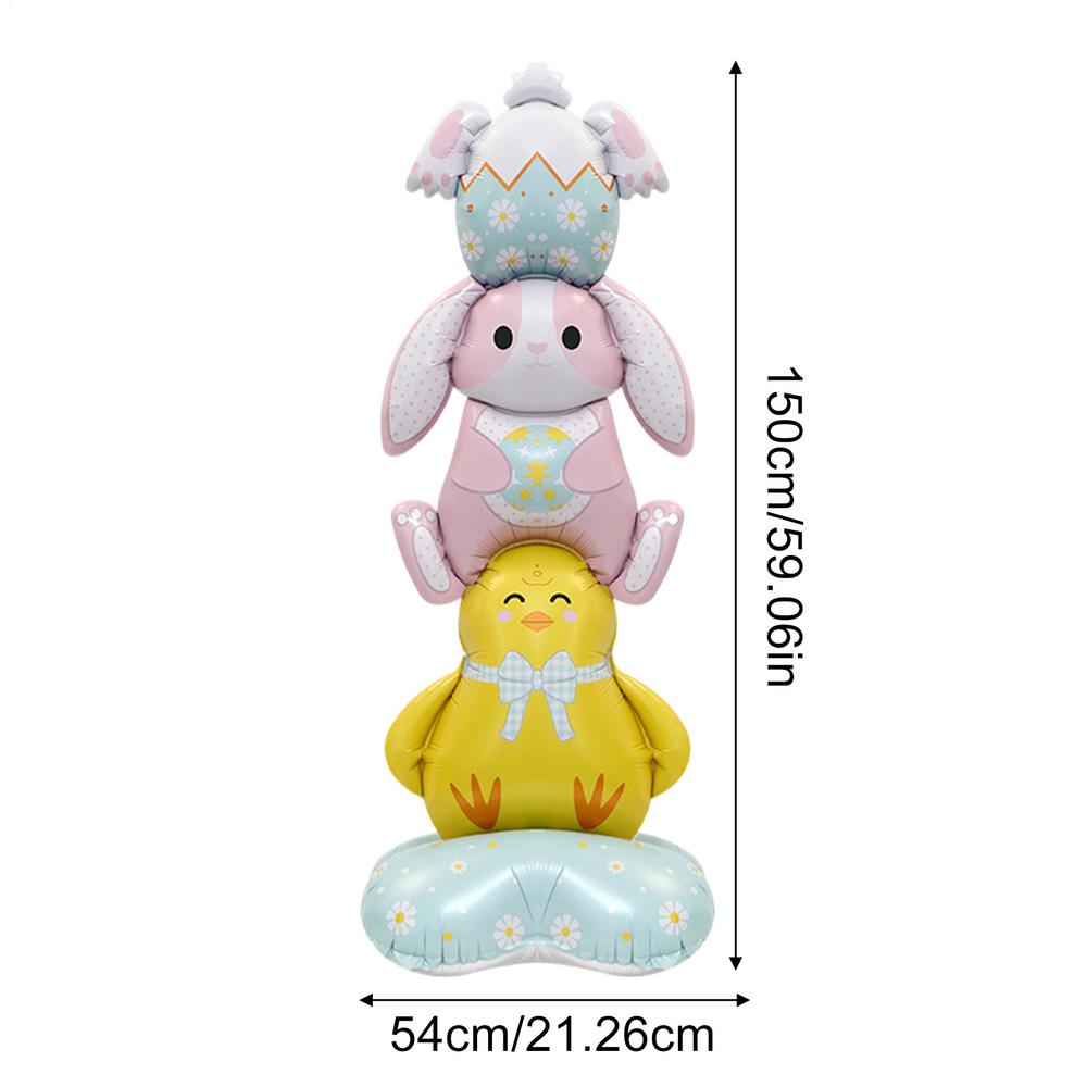 

Standing Rabbit Balloon Cute Self-Standing Aluminium Foil Easter Decor Chick Bunny Balloons for Indoor Outdoor Garden Yard Porch 150cm синій