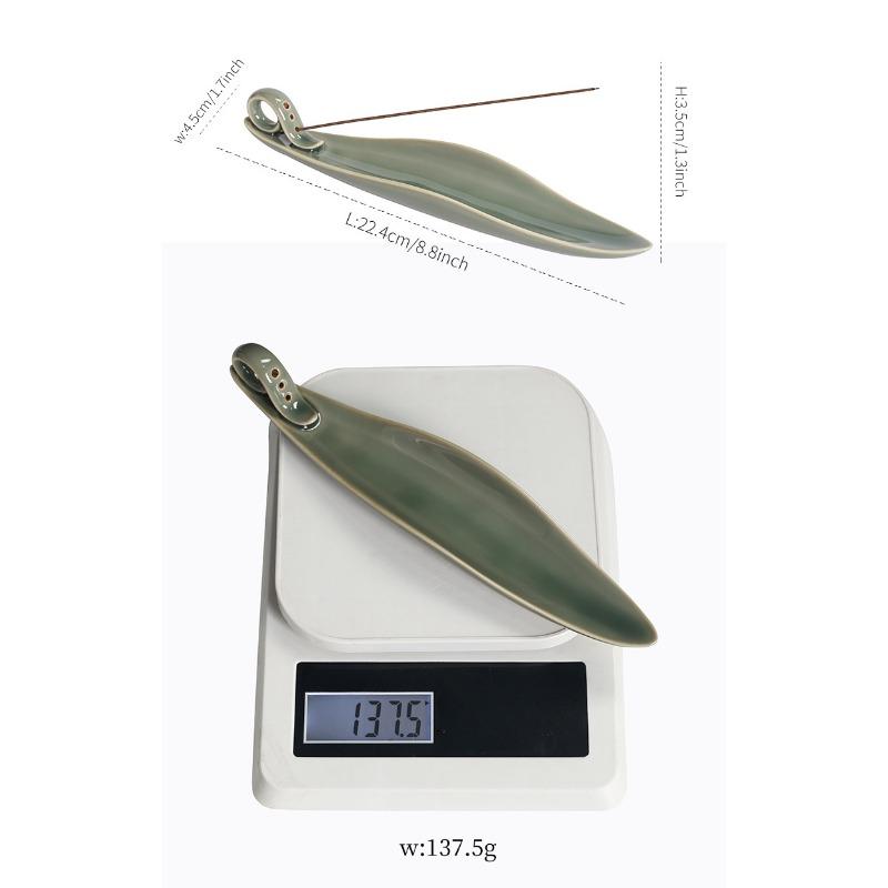 1 Stück Kreativer Seladon Keramik Räuchergefäß Perfekt für Serene Teezeremonie Ambiente Schlank Elegante Heimdekoration (Ohne Weihrauch)