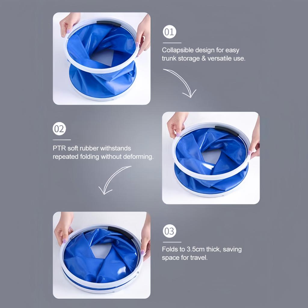 10L 11L 15L 19L Collapsible Oxford Bucket Car Washing Buckets Portable Folding Bucket  Space Multifunctional Waterproof