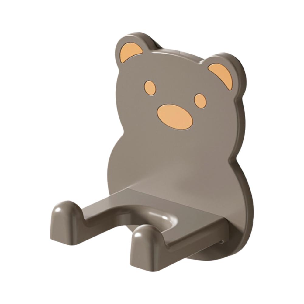Bear Shaped Hair Dryer Stand Strong Bearing Wall Mounted Blow Dryer Shelf Sturdy Easy Installation Air Blower Storage Rack