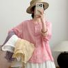 1116 Summer New Women's Round Neck Japanese Ramie Shirt Loose Shirt Top Cardigan Literary Style Ins