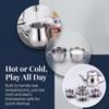 Kids Stainless Steel Tea Set Pretend Play Kitchen Toy Heat Resistant Safe Teapot Cups For Boys Girls Preschool Learning