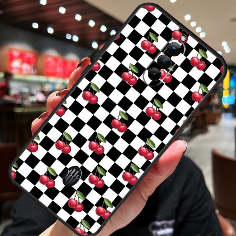 Checkerboard Sunflower Case For ZTE Nubia Red Magic 10 Air 7 6S 7S Pro Red Magic 11 10 9 8 8S 9S 10S Pro Plus Cover