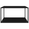 Black Coffee Table with Black Glass 90 X 90 X 50 Cm