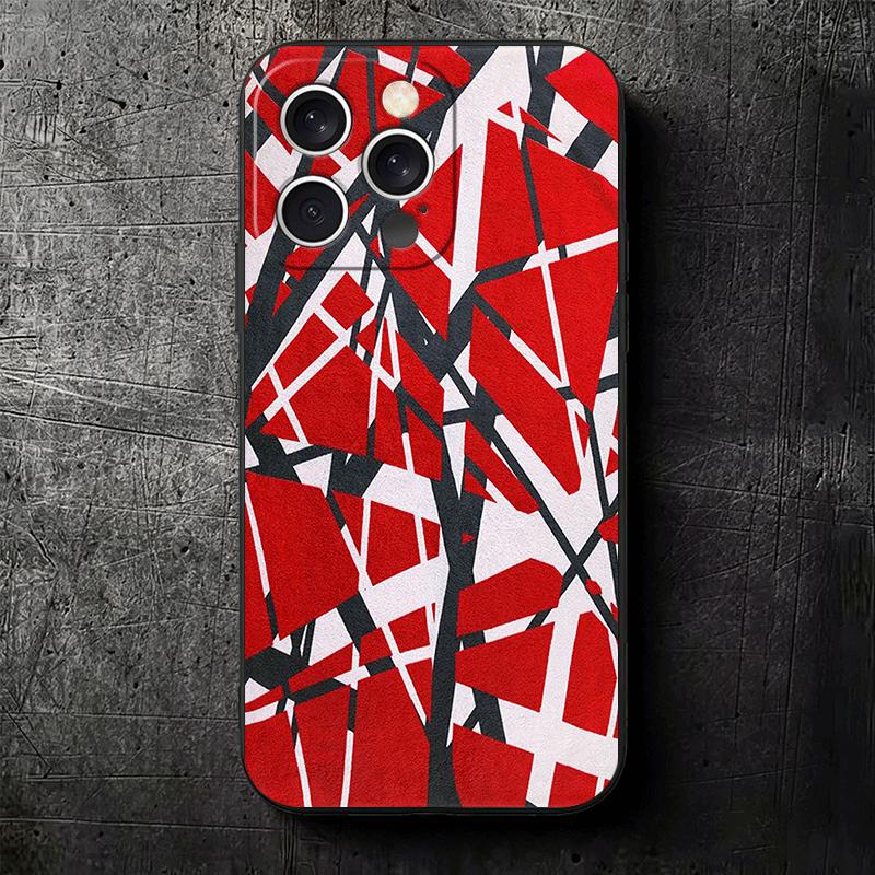 Eddie Van Halen Graphic Guitar Soft Phone Case for iPhone 16 16E 17 Air 15 Pro Max 14 Plus 13 Mini 11 12 7 Black Cover Back Shel