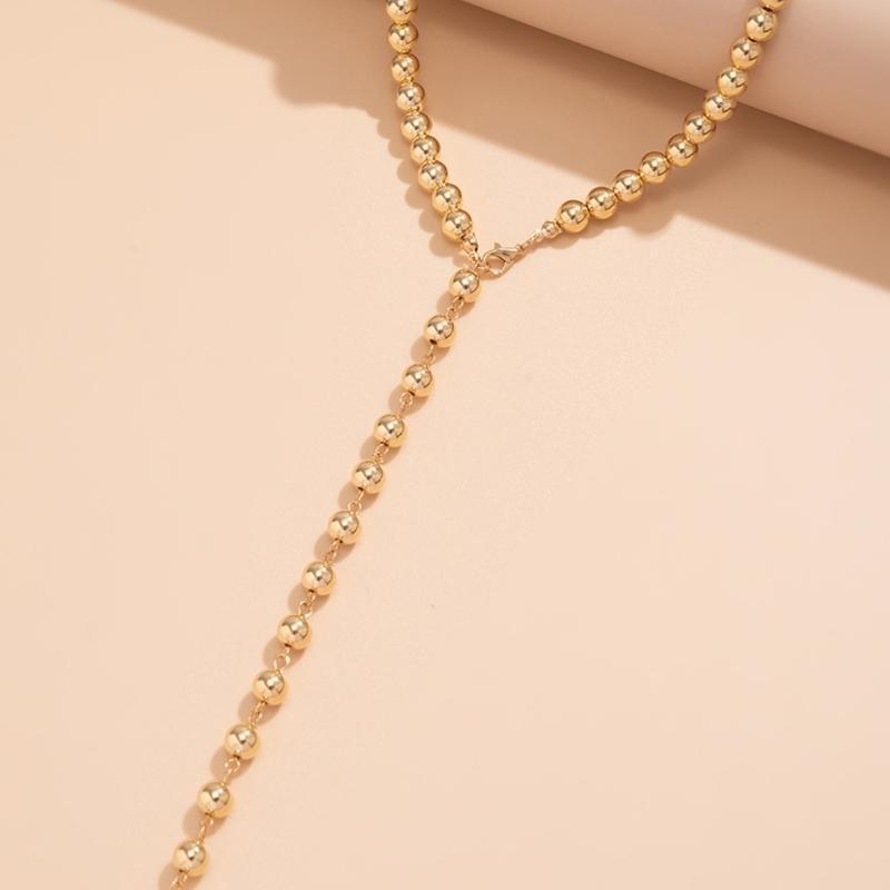 Long Statement Round Beaded Necklace Vintage Inspired Lightweight Tassels Neckchain Handmade Accessory