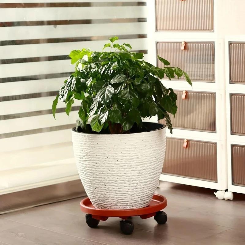 Removable Plant Stand Flower Pot Tray With Universal Wheel Heavy Rolling Flower Pot Rack Indoor And Outdoor Balcony