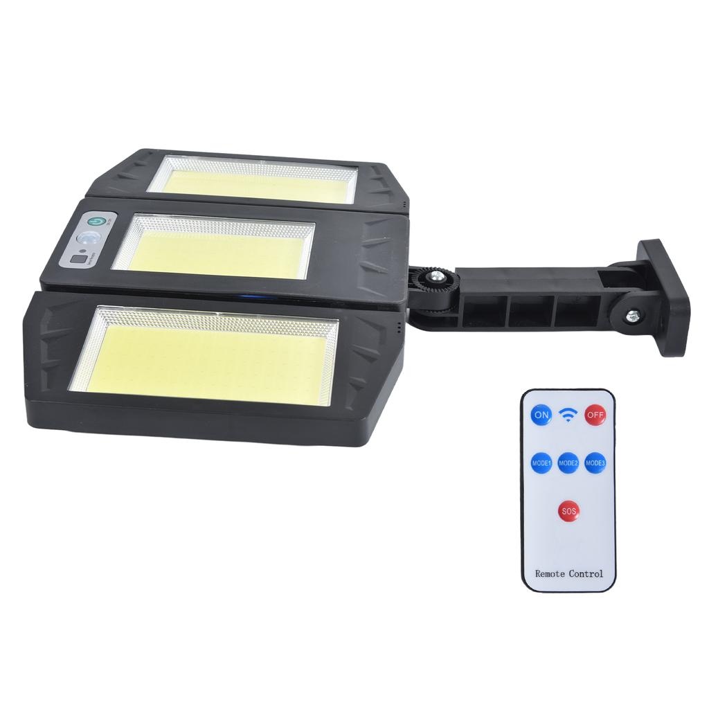 COB Solar Light Motion Sensor Remote Control Street Lamp Outdoor IP65 Waterproof Garden Wall Lamp