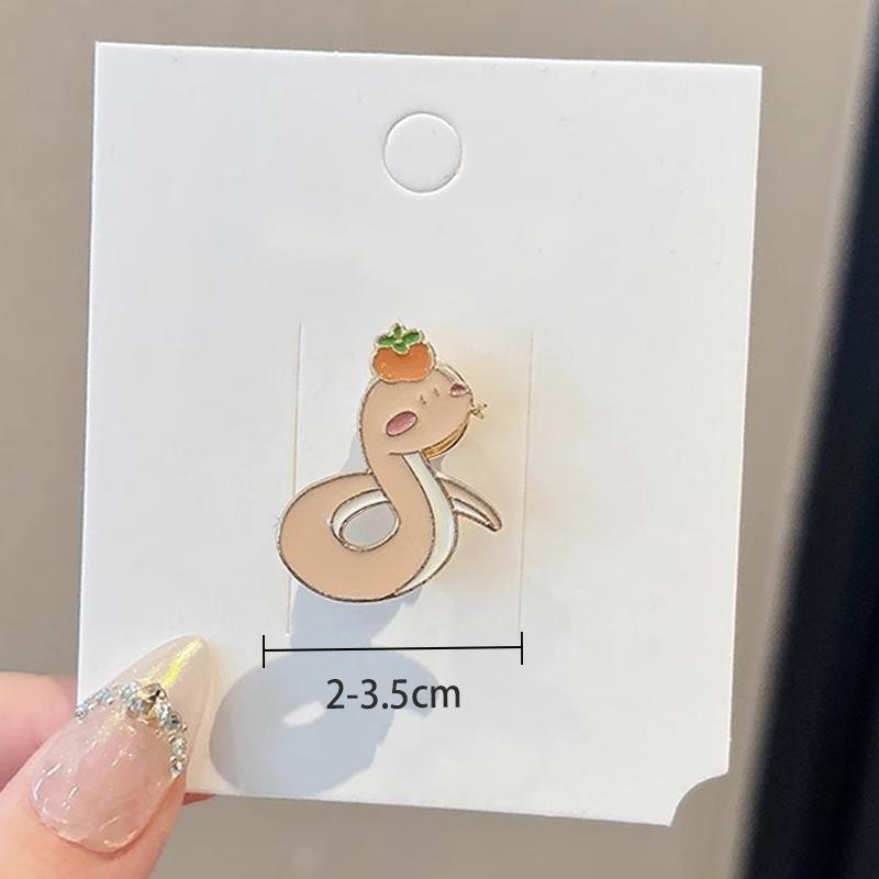 Year Cute Snake Brooch Metal Badge Cartoon Brooch Bags Clothing Accessories