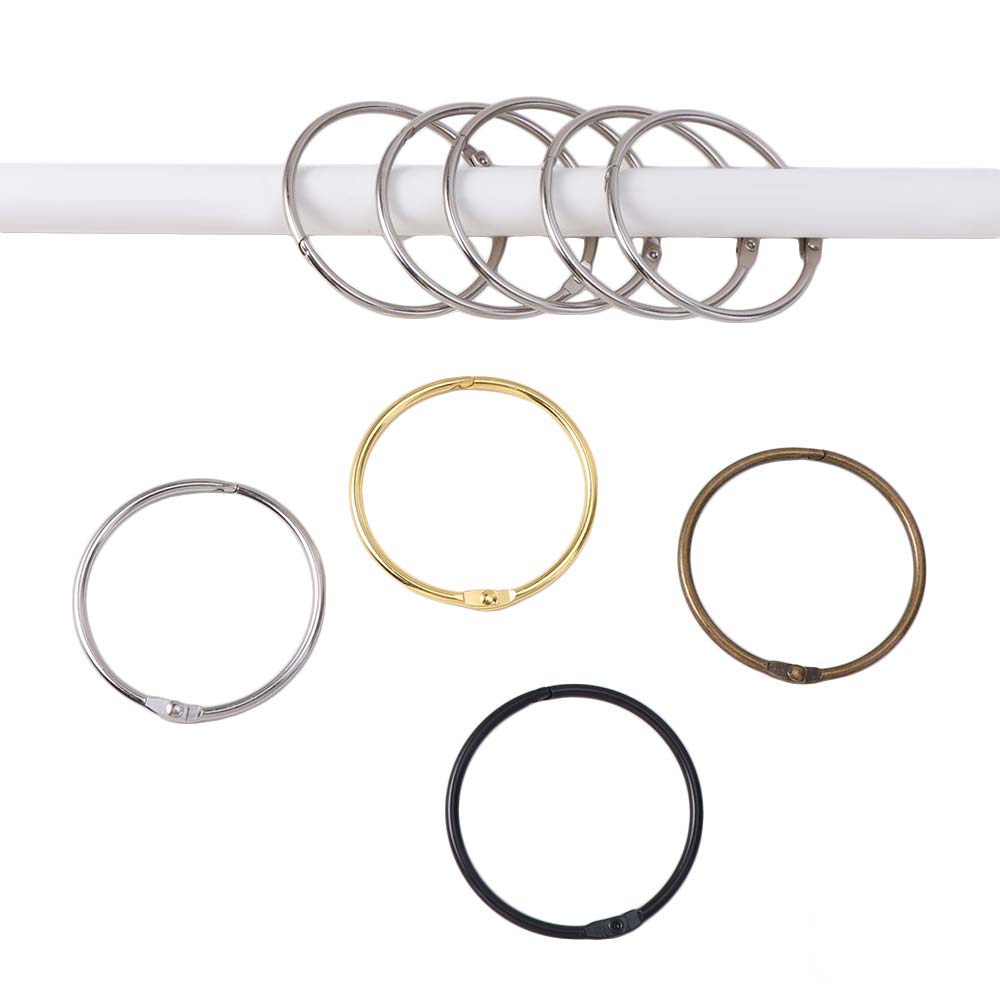 12PCS Rust Proof Shower Curtain Hooks Anti-Drop Circular Bathroom Curtain Rings Strong Load-bearing Curtain Rings