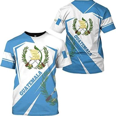 Guatemala National Flag T-shirt Guatemala 3D Print Street Harajuku Oversize O- Neck T-shirt Custom Name Men's and Women's Top
