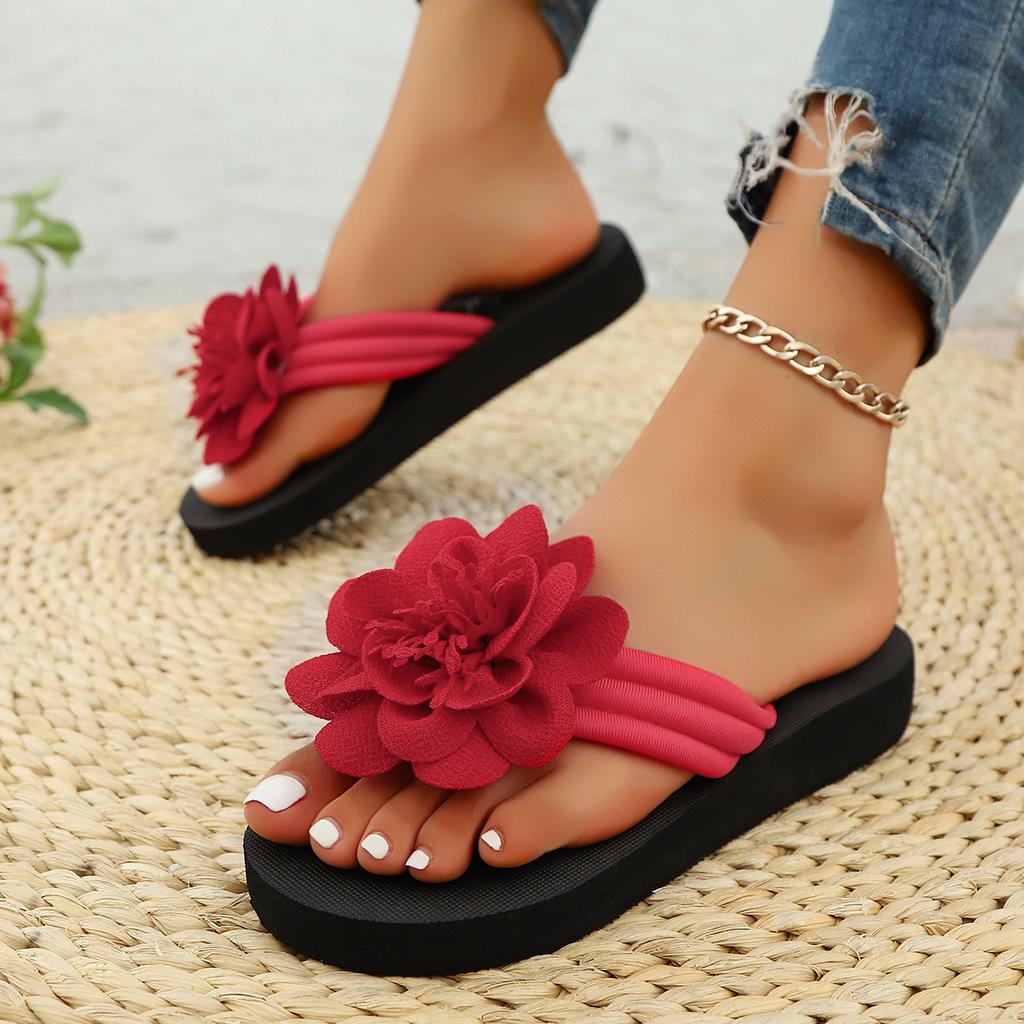 Large size EVA slippers summer new flower flip-flops casual versatile lightweight beach shoes