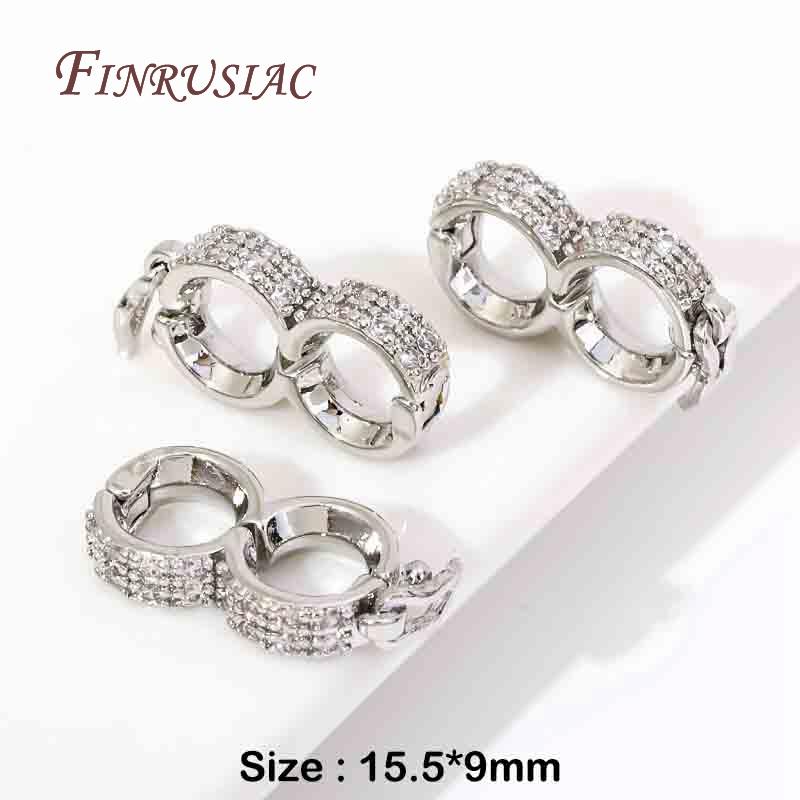 

Pearl Enhancer Clasps 18K Gold Plated Inlay Zircon Necklace Shortener Clasps Connectors for DIY Bracelet Jewelry Making Supplies 2 Pieces