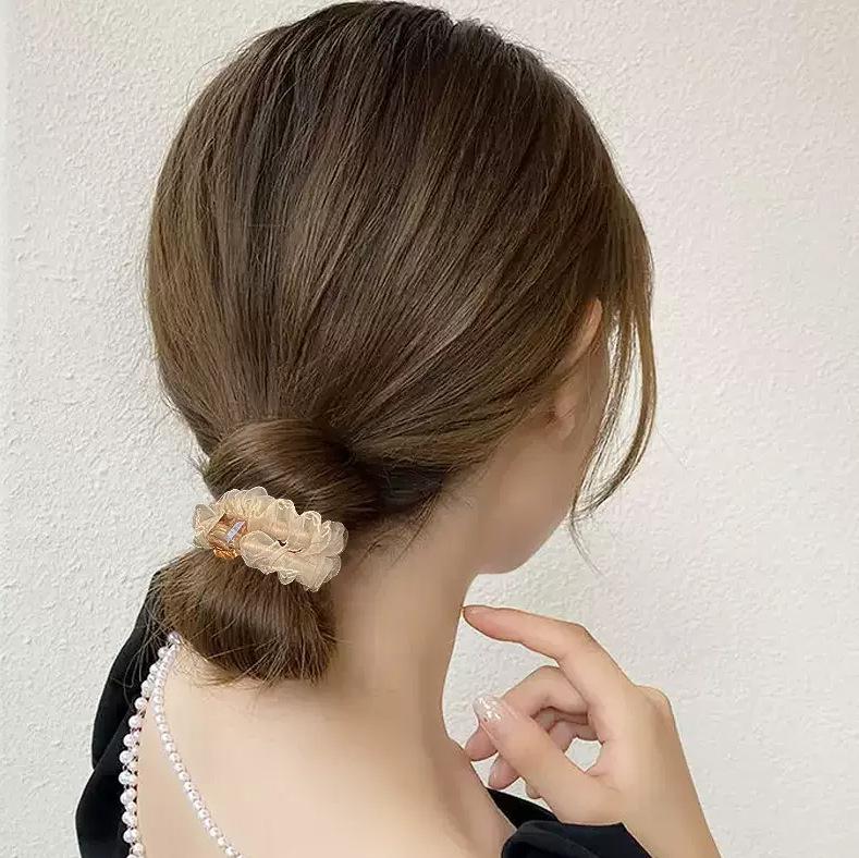 2023 Women's Net Yarn Hair Ties - Trendy Bun and Headband Accessories
