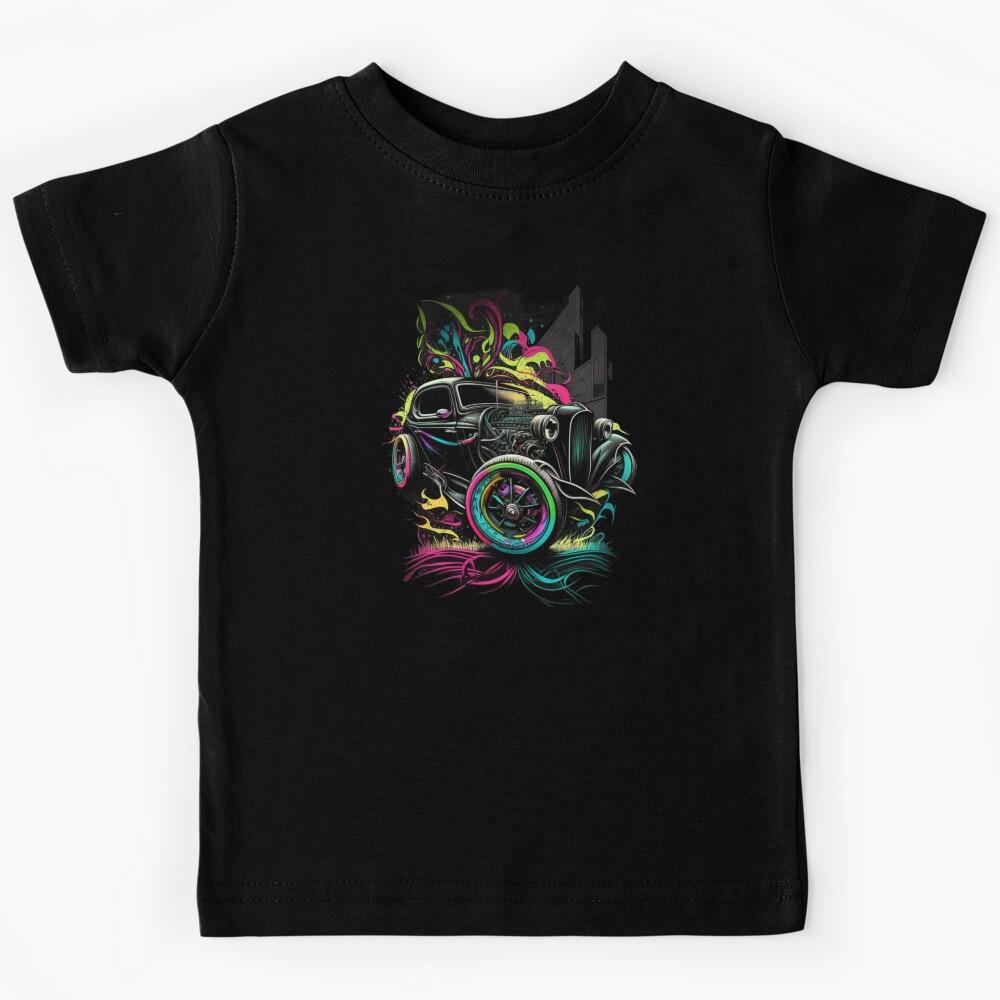 Classic Car Stylized Graffiti Art - 6 Kids T-Shirt 110