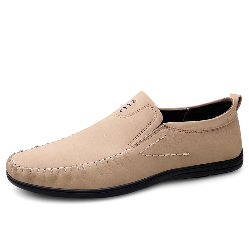 

Повседневная обувь из натуральной кожи для мужчин, роскошные брендовые мягкие мужские мокасины ручной работы, удобные туфли для вождения, для прогулок на плоской подошве 46 абрикосовый