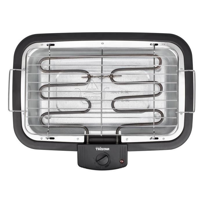 Barbecue électrique de table TRISTAR BQ2813 - Noir - 2000W - Surface de cuisson 38x22cm