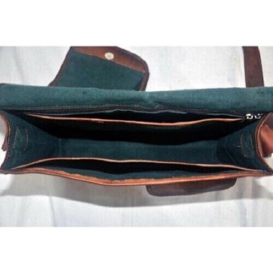 Brown Unisex Vintage Leather Satchel Messenger Handbag Laptop Briefcase Bag