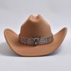 Cappello da Cowboy Trendy Retrò Stile Western da Donna Cappello da Cowgirl Rosa da Donna Cappelli Jazz a Tesa Larga