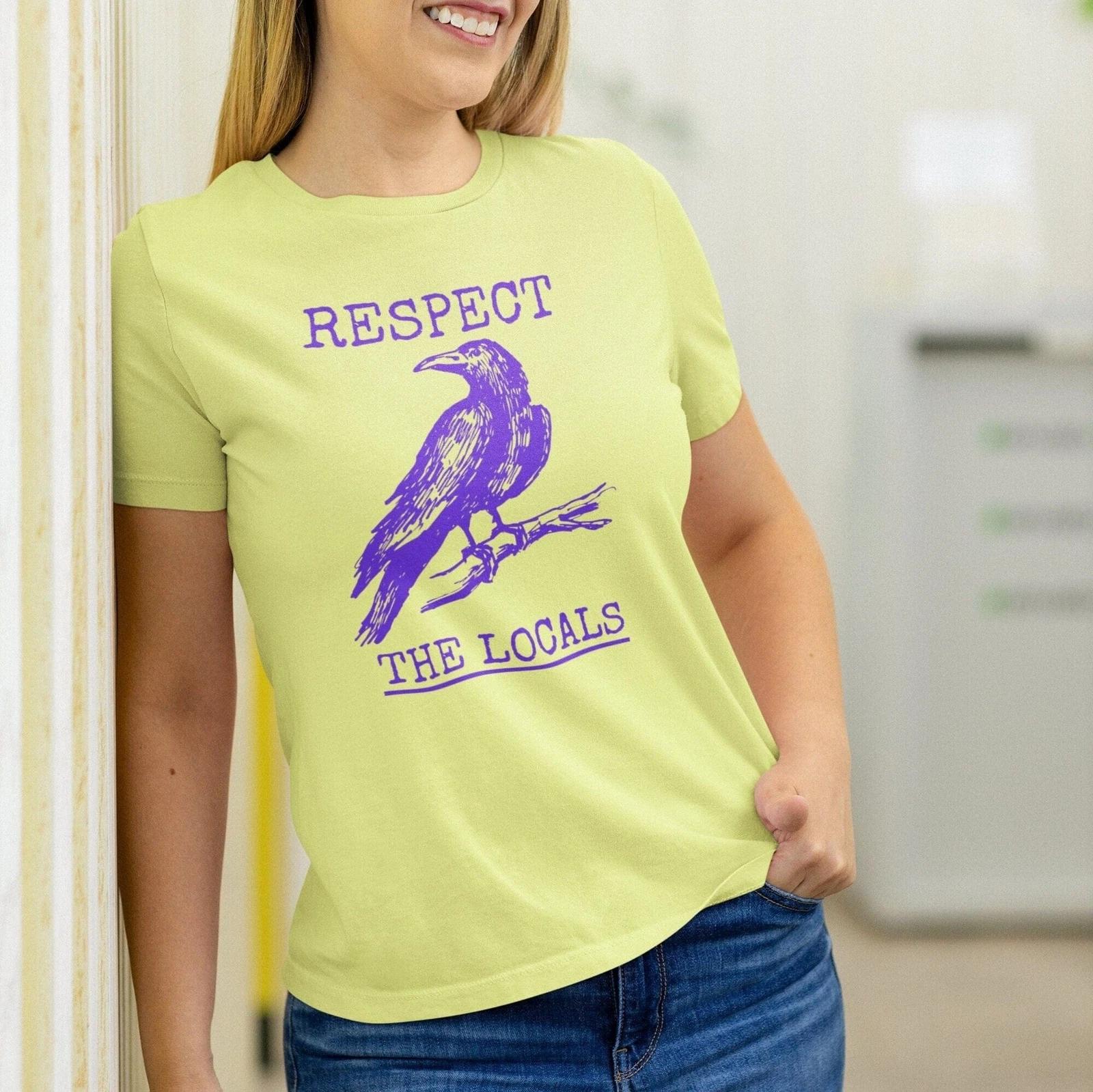 Respect The Locals Raven Shirt, Crow Bird Lover XL